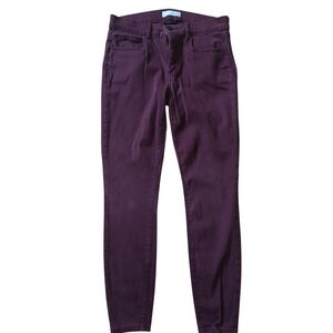 LOFT Women's Skinny Pants Burgundy Plum Size 26 / 2 Stretch Office Workwear Chic